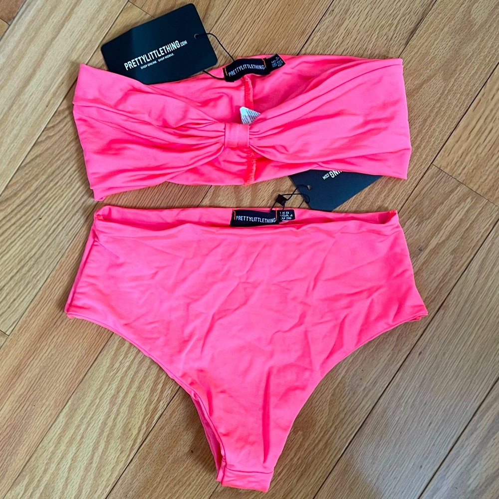 NWT Pretty Little Things Peach/ Pink Two Piece Bikinis Bathing Suits